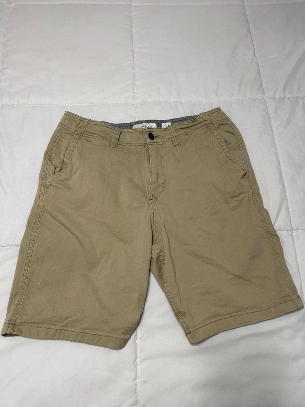 Lucky Brand Mens Size 34 Saturday Stretch Shorts Preppy Brown Khaki Beige